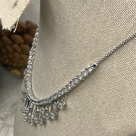Vintage Epiphany Diamonique Sterling Silver Necklace 16-18" Adjustable - Picture 5 of 16